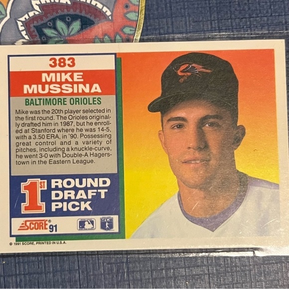 1991 Mike Mussina Baseball Card - Picture 2 of 2